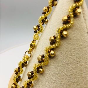 Brown & Gold Nugget Bracelet New Size 7 or 7.5 inches New